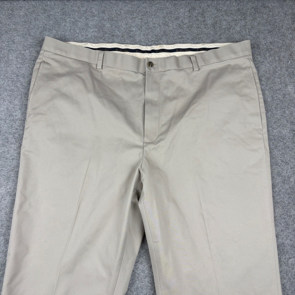 Brooks Brothers Chinos Mens 46x32 Khaki Tan Cotton Lycra Dress Pants